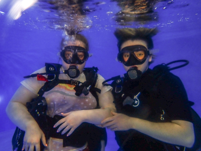 Having fun under water