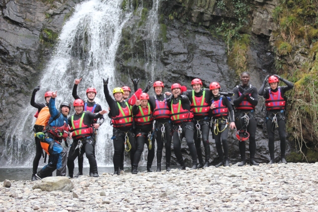 Group canyoning