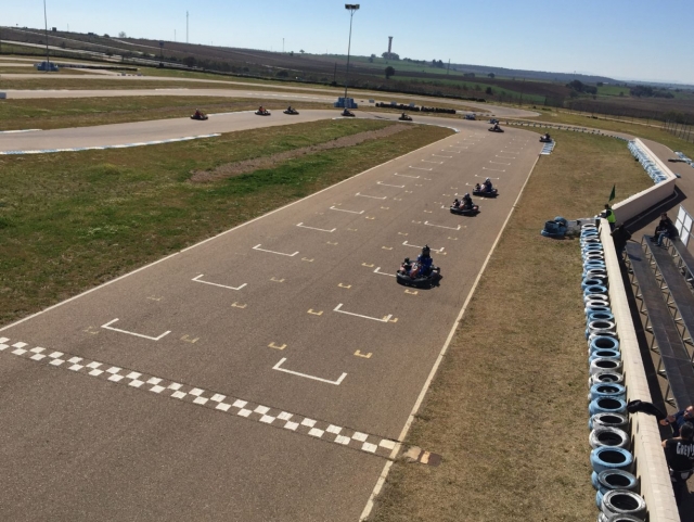 Driving on the kart track 