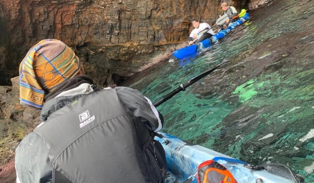 Kayak and rappel route in Neptune Cave 6 hours