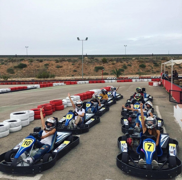 Starting shot from the finish line 