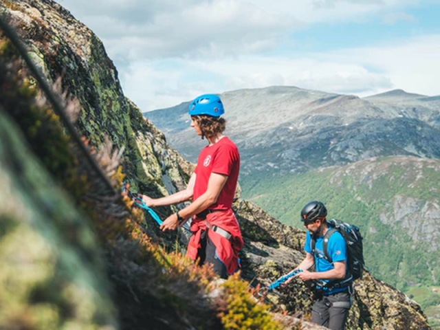 Trying a via ferrata 