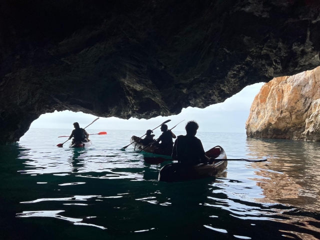 Kayak + snorkeling route in Maro-Cerro Gordo, 2h30m