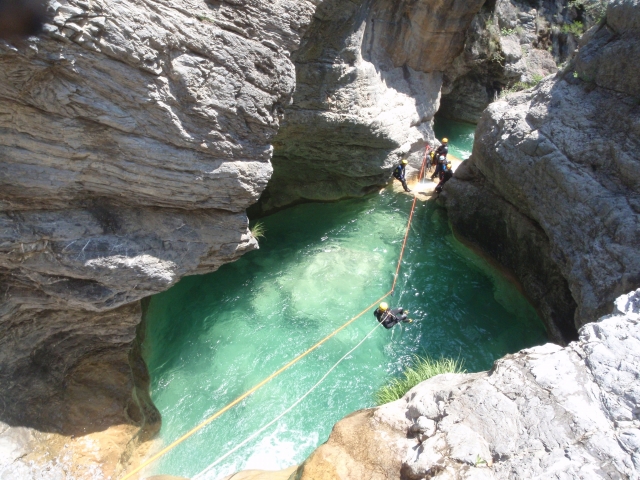 Canyoning in the Rio Barbaira river of 3 and a half hours