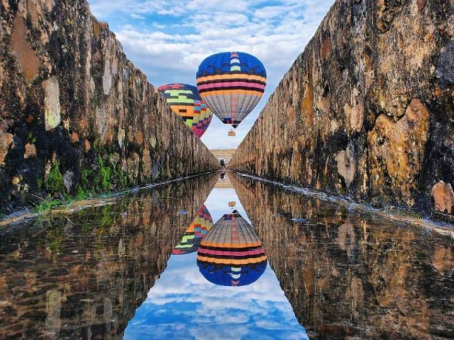 Balloon lift in Arcos del Sitio with buffet